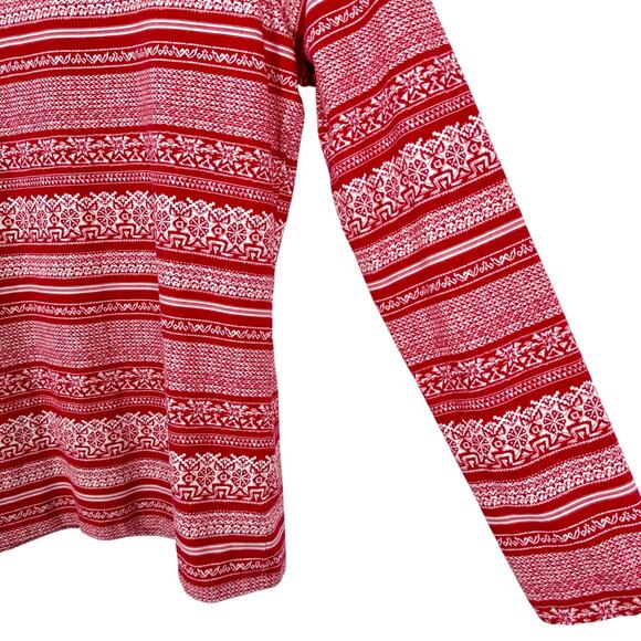 The TALBOTS Tee Small Red Cozy Soft Holiday Christmas Blouse Shirt Top Winter - Picture 5 of 8